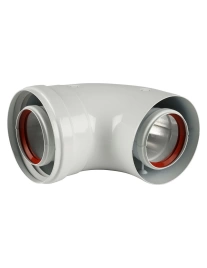 Коаксиальный отвод 60/100, 90гр. Krats