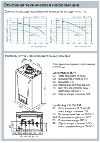 Конденсационный газовый котел Baxi LUNA Century 1.35 фото 3